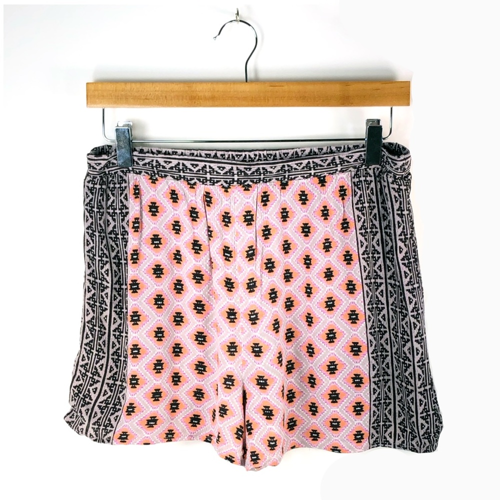 Xhilaration Pink Tribal Boho Print Elastic Shorts
